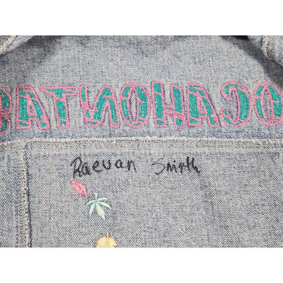 Vintage Disney Pocahontas Denim Embroidered Girls Jean Jacket Size 9/10 Patches - Picture 8 of 10